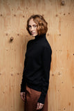 black high neck knitwear sweater eco sustainable alpaca cotton STUDY 34