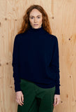 navy blue high neck knitwear alpaca cotton sweater eco sustainable STUDY 34